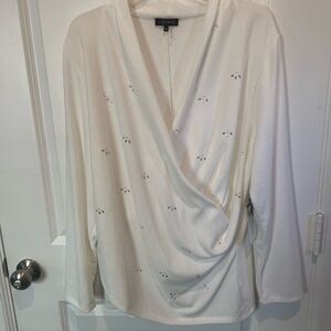 1.STATE White Wrap Top with Embellishments